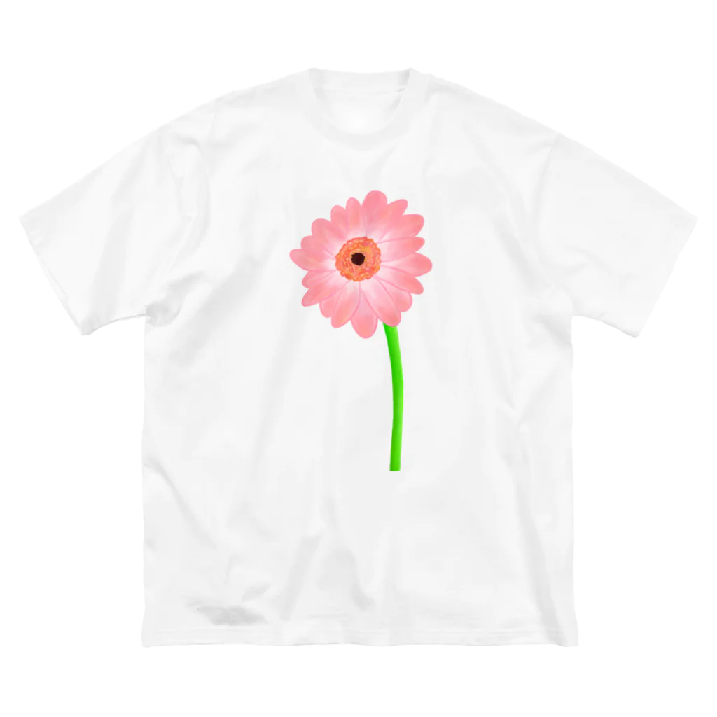 Lily bird（リリーバード）の桃色ガーベラ１輪 ビッグシルエットTシャツ
