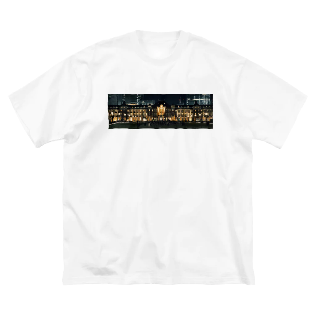 Sumaの夜の東京駅 ビッグシルエットTシャツ