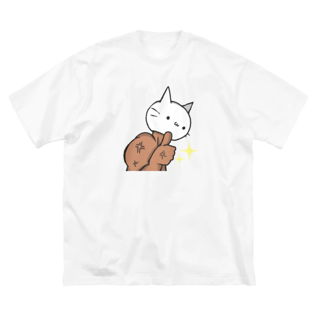 ukagiftの猫かぶりなマッチョ  ビッグシルエットTシャツ