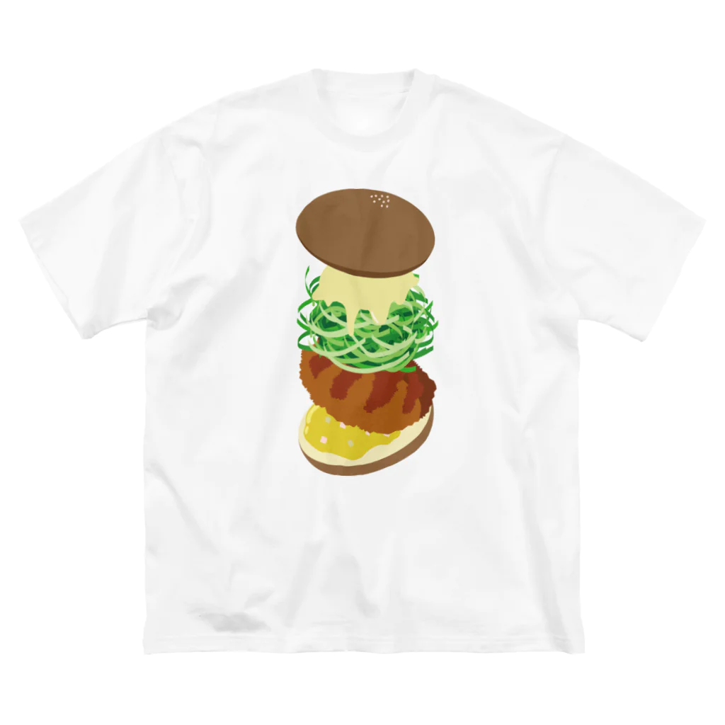 AWESOME HAMBURGERのロースカツバーガー ビッグシルエットTシャツ