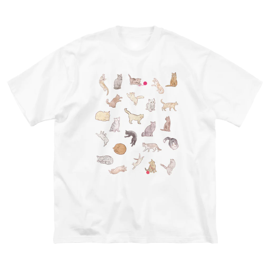 puikkoの猫イラスト集合（縦） ビッグシルエットTシャツ