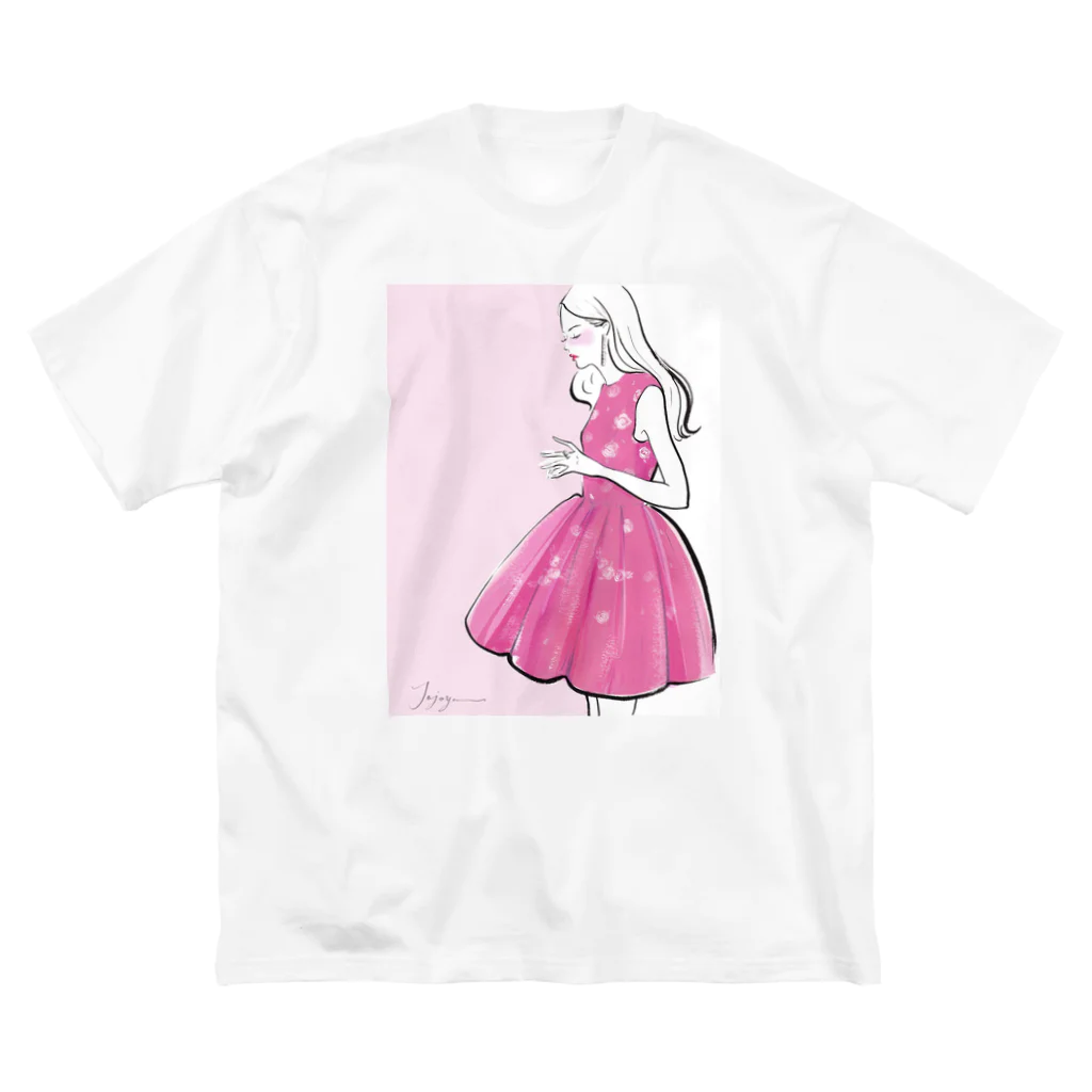 Jojo Yan | A Fashion Illustratorのピンクスカート ビッグシルエットTシャツ