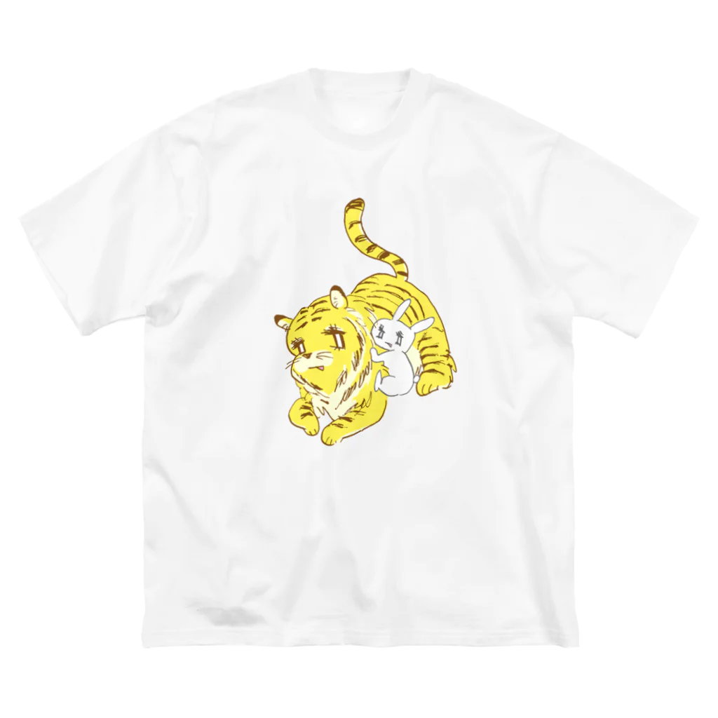 うさぎちゃんアイランドのトラちゃんとうさぎちゃん ビッグシルエットTシャツ