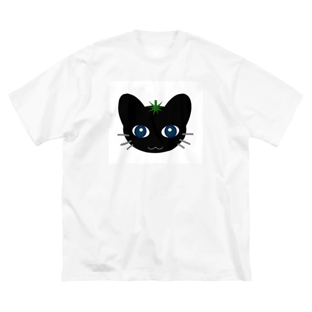 黒猫とまとのこんにちはにゃん ビッグシルエットTシャツ