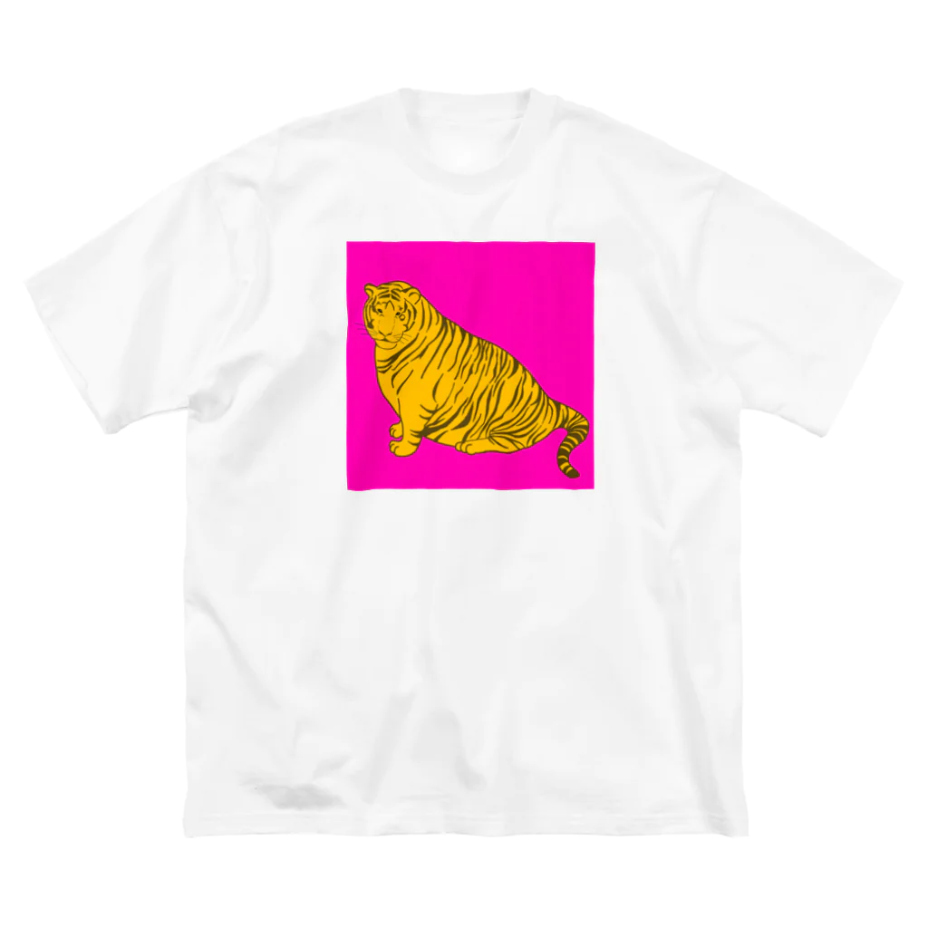 umbrella shopのデブトラちゃん ピンク背景 ビッグシルエットTシャツ