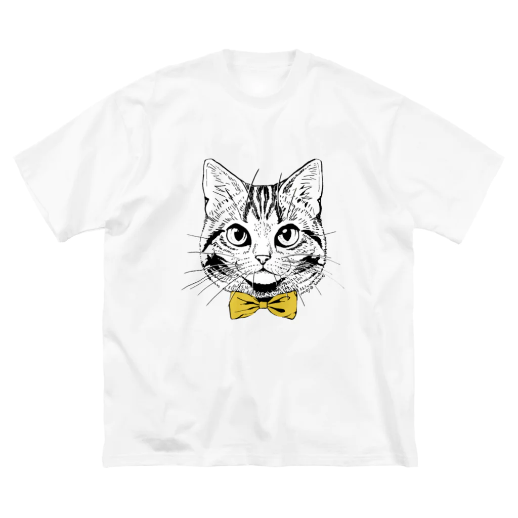 もじゃクッキーの黄色蝶ネクタイの猫 Big T-Shirt