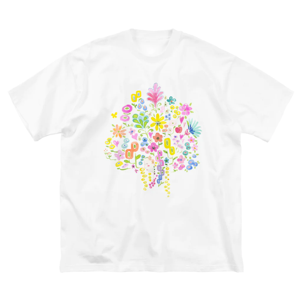 tetote ai design hut ～森の中のデザイン制作所～の花ごころ　恋ごころ ビッグシルエットTシャツ