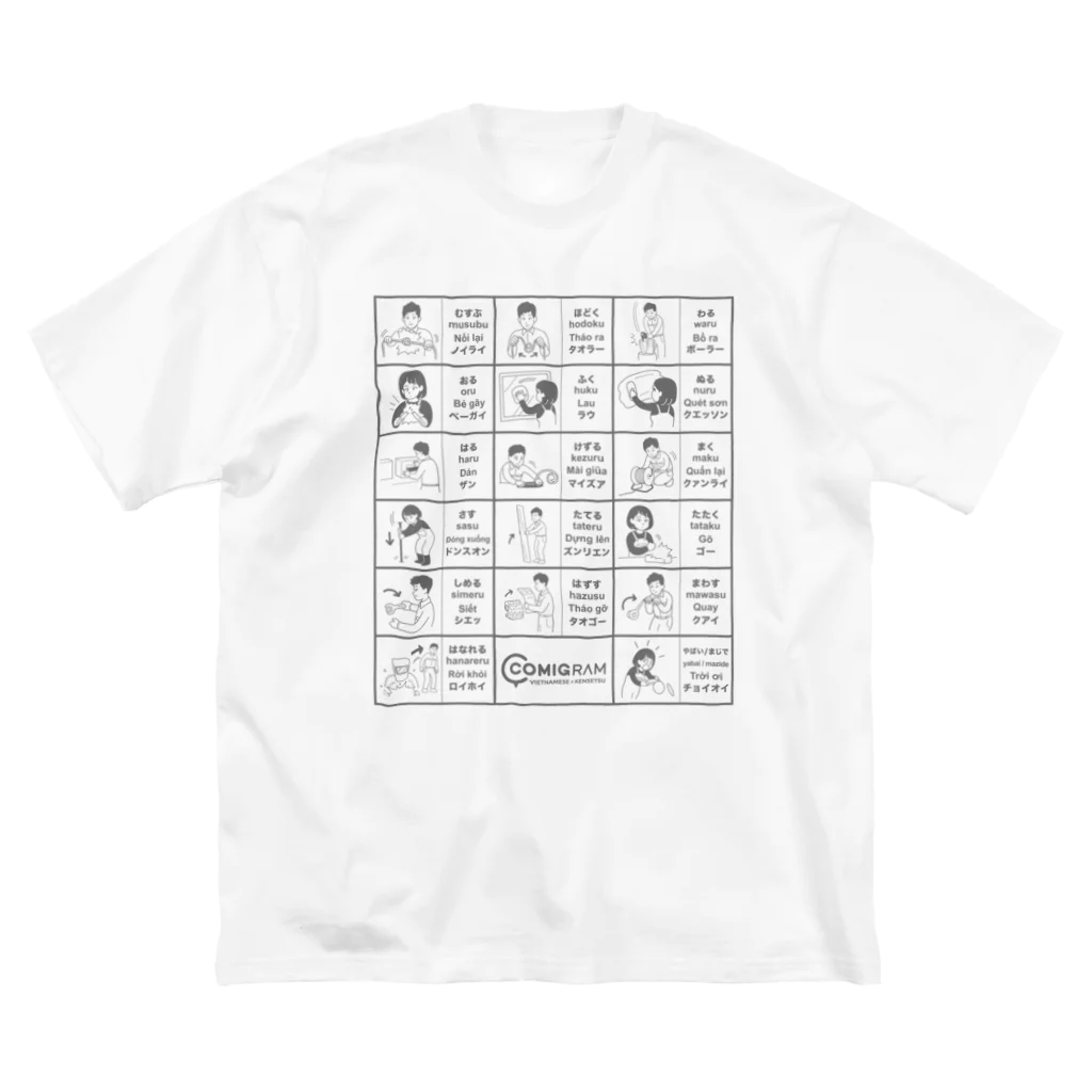 交流雑貨 COMETI（コメチ）の建設現場で使うベトナム語（グレー） Big T-Shirt