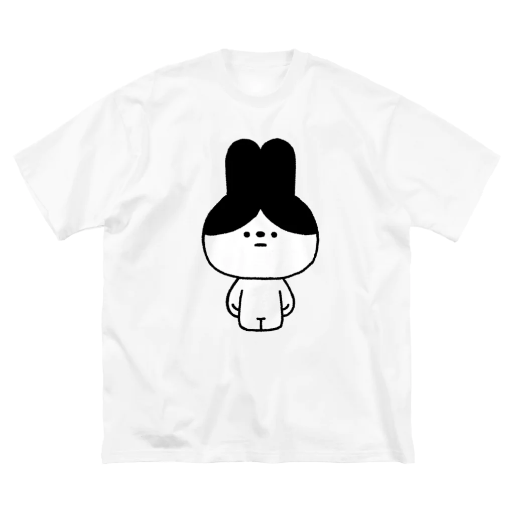 こつｗのおみせの量産うさぎ はちわれ ビッグシルエットTシャツ