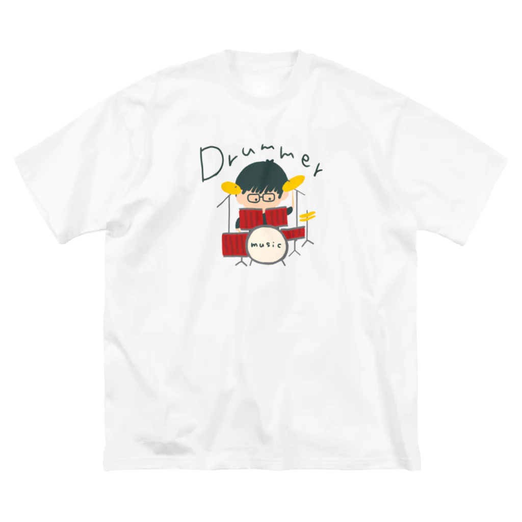 rurugirlのdrummerメガネ君 ビッグシルエットTシャツ