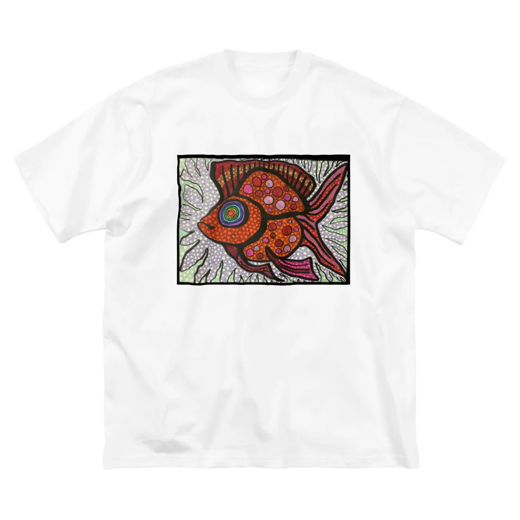 ハナキズノアカザルの赤金魚 ビッグシルエットTシャツ