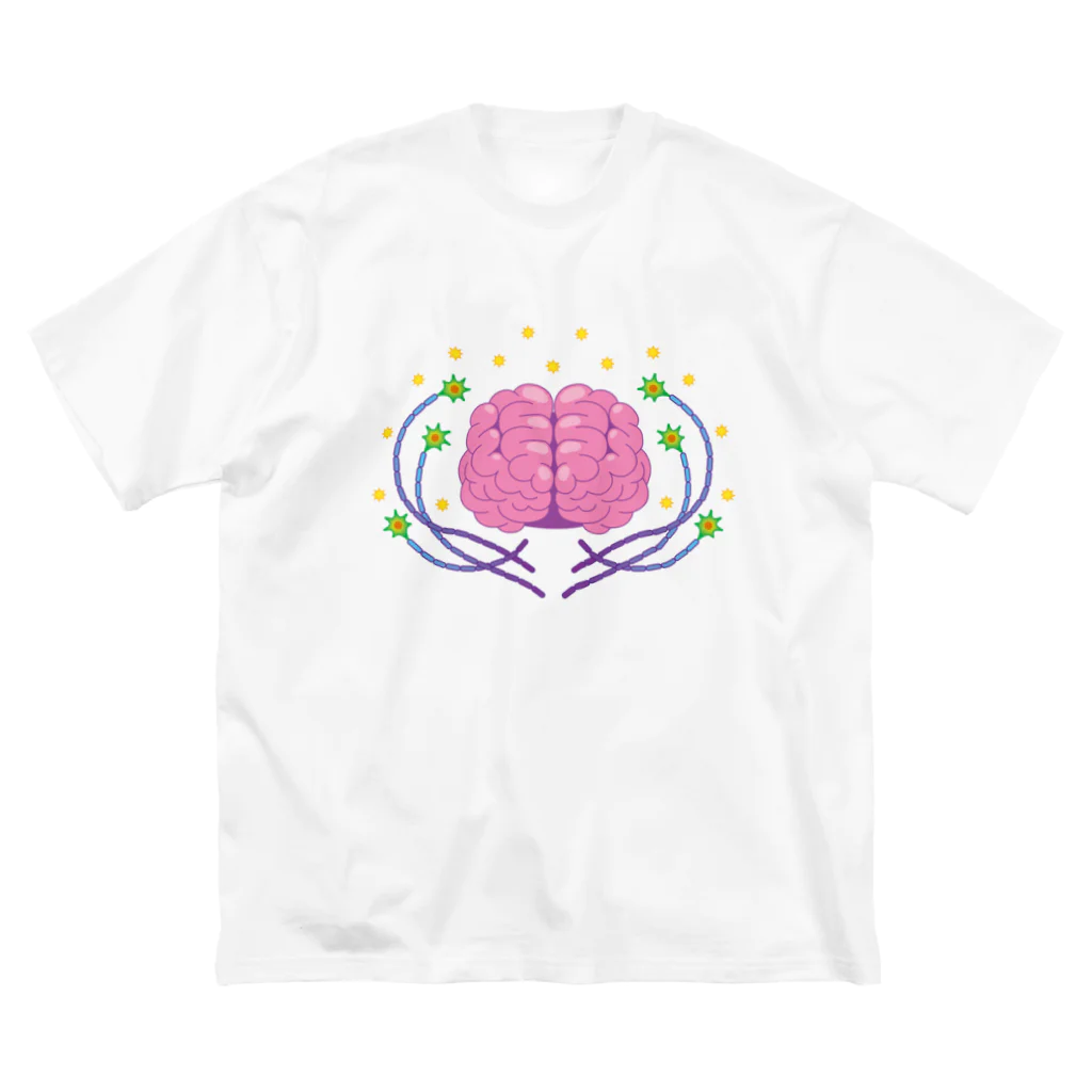 O Captainのニューロンの花畑に咲く脳みそ ビッグシルエットTシャツ
