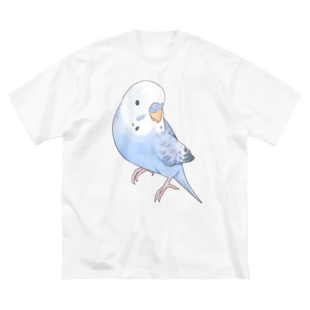 まめるりはことりのおしゃま美人セキセイインコちゃん【まめるりはことり】 ビッグシルエットTシャツ