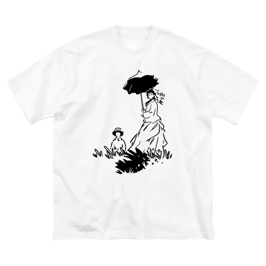 山形屋米店のクロード・モネ「日傘をさす女」 Big T-Shirt