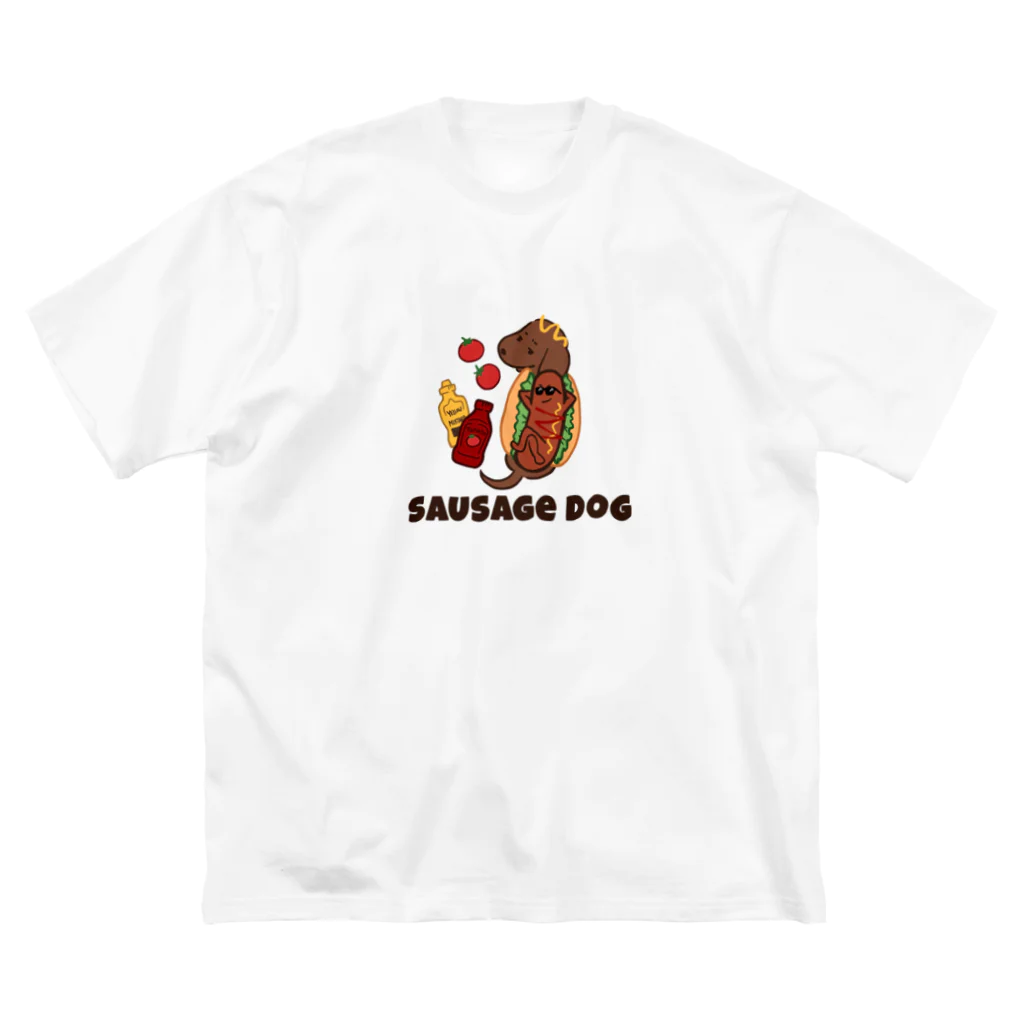 Andiamoのソーセージドッグ ビッグシルエットTシャツ