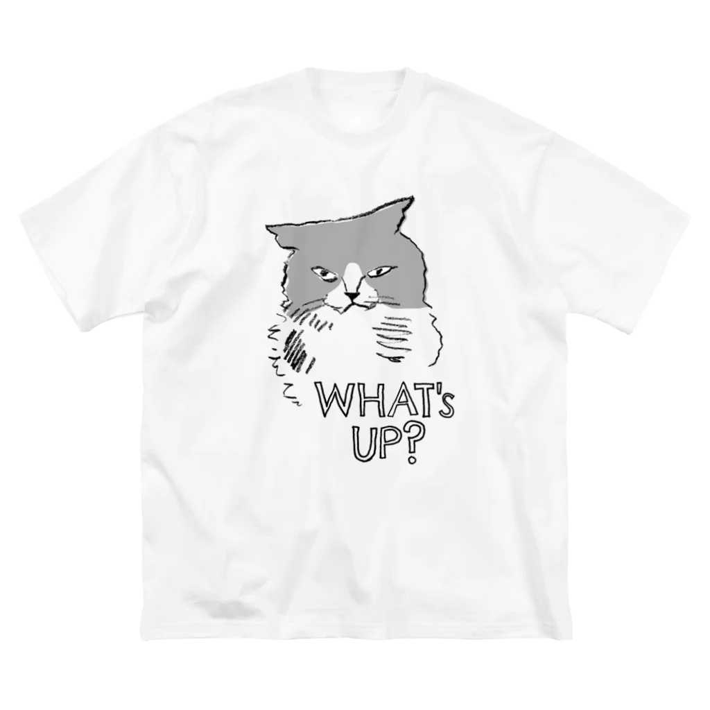 かにみそのWhat's up? ハチワレ猫くん Big T-Shirt