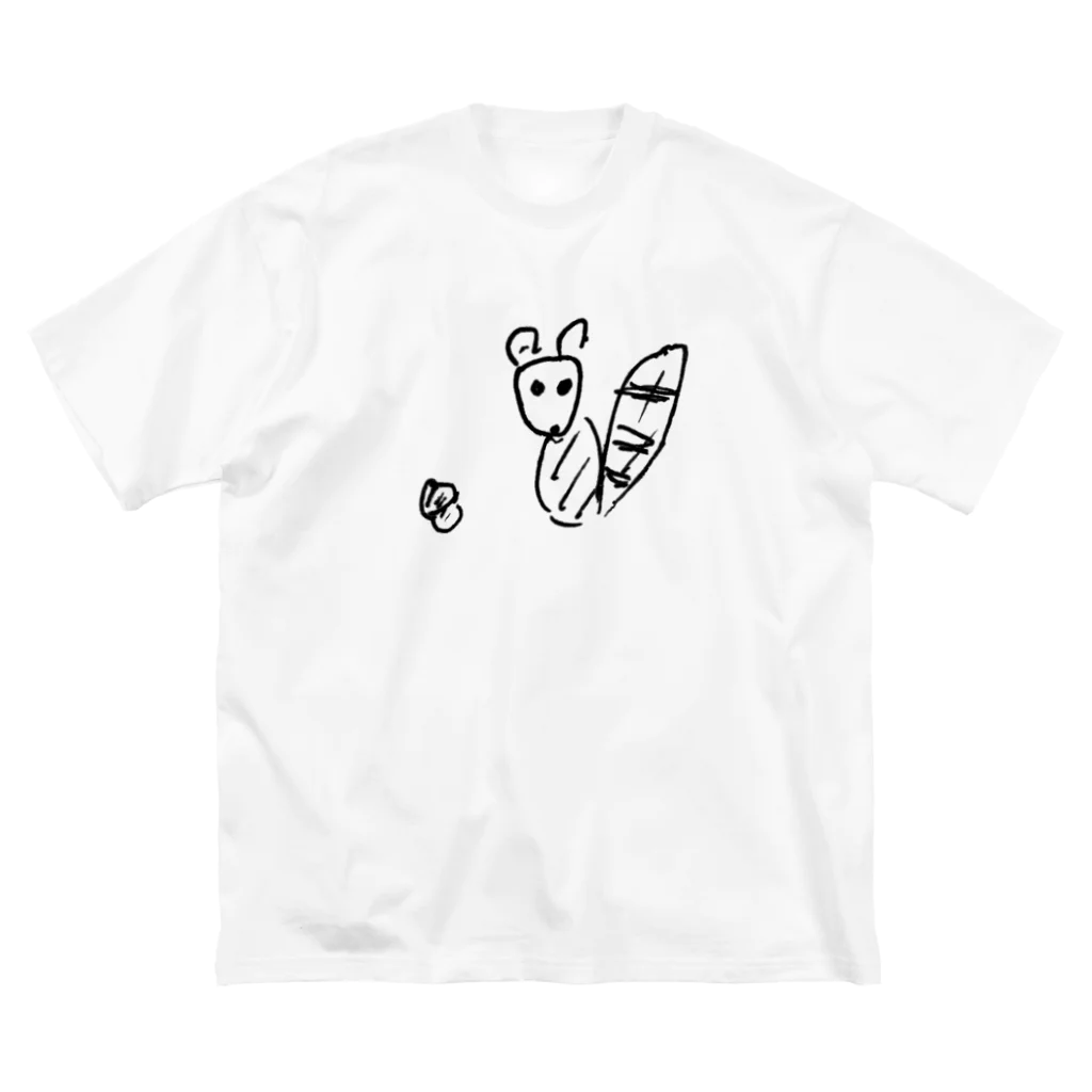 らくがきやのリスの絵 ビッグシルエットTシャツ