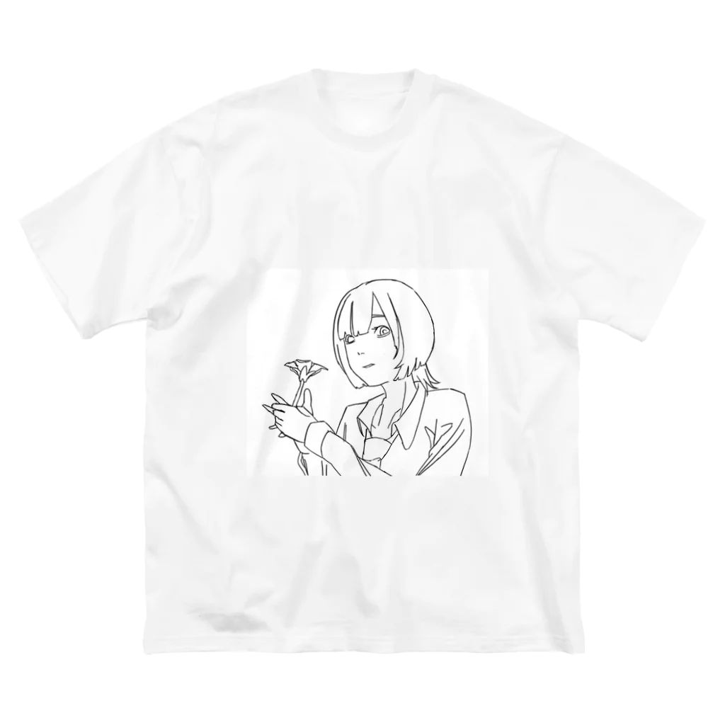 vanillasの花持つ子 ビッグシルエットTシャツ