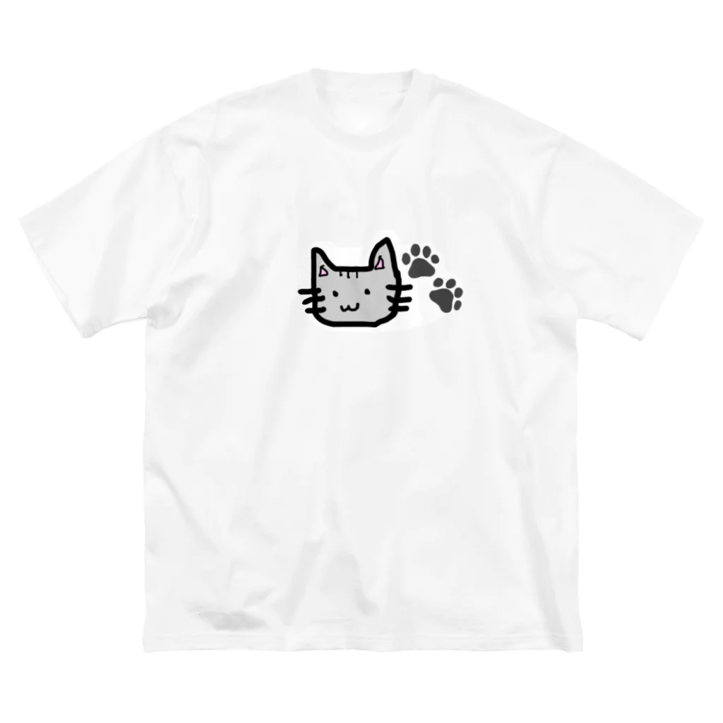 chiro&kuroのみみさんと足跡 ビッグシルエットTシャツ