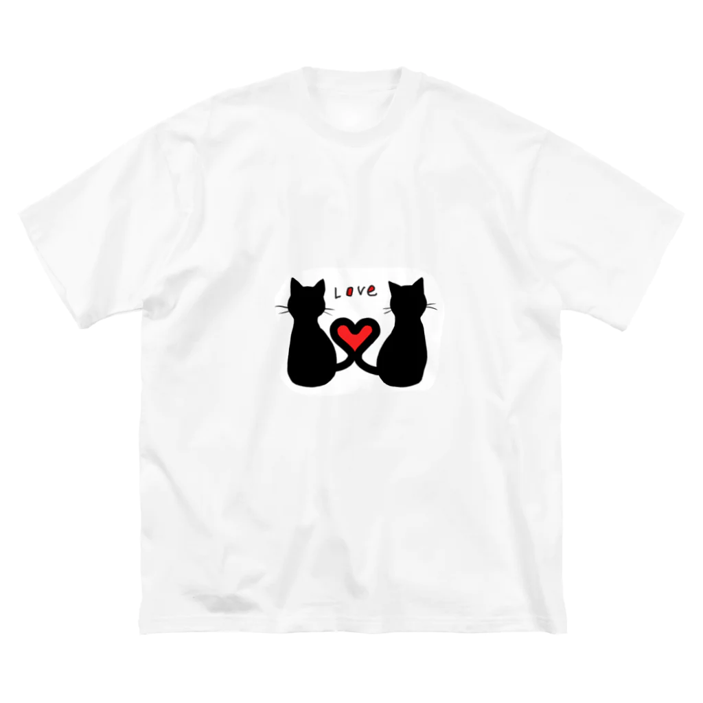 chiro&kuroのlove猫 ビッグシルエットTシャツ