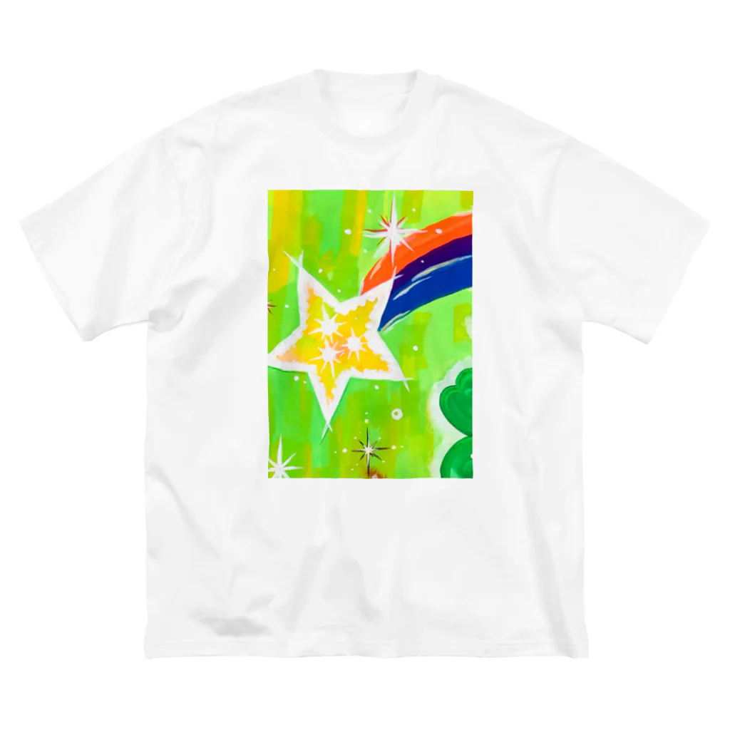 🐶シュナといろいろ🎨の流れ星　(グリーン) ビッグシルエットTシャツ