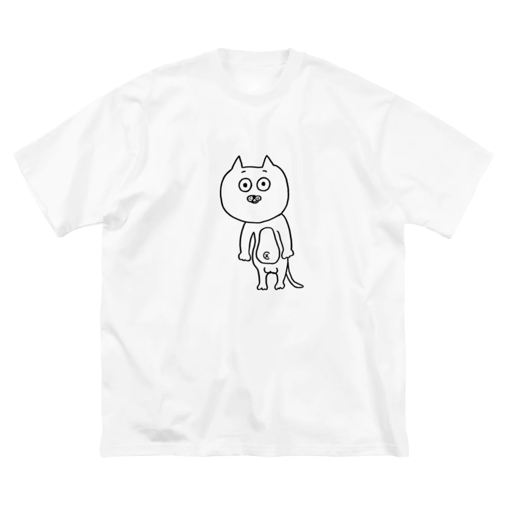 マッハナイスガイのくず猫（大） ビッグシルエットTシャツ