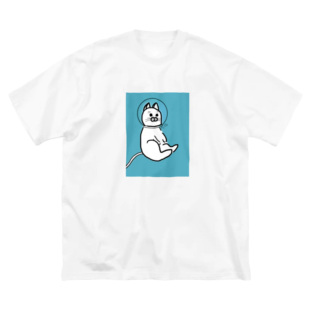 雨色キャンディの泳ぐ 猫 ビッグシルエットTシャツ