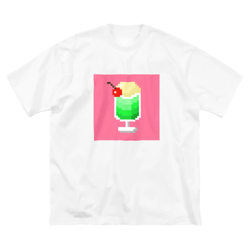 光のドット絵で描いたクリームメロンソーダです。 ビッグシルエットTシャツ