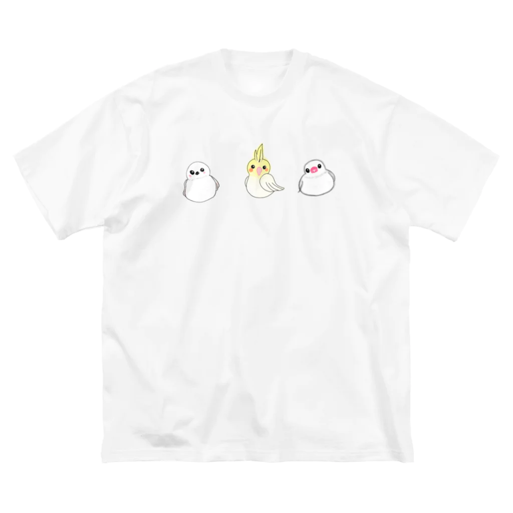 みつまめこshopの小鳥 ビッグシルエットTシャツ