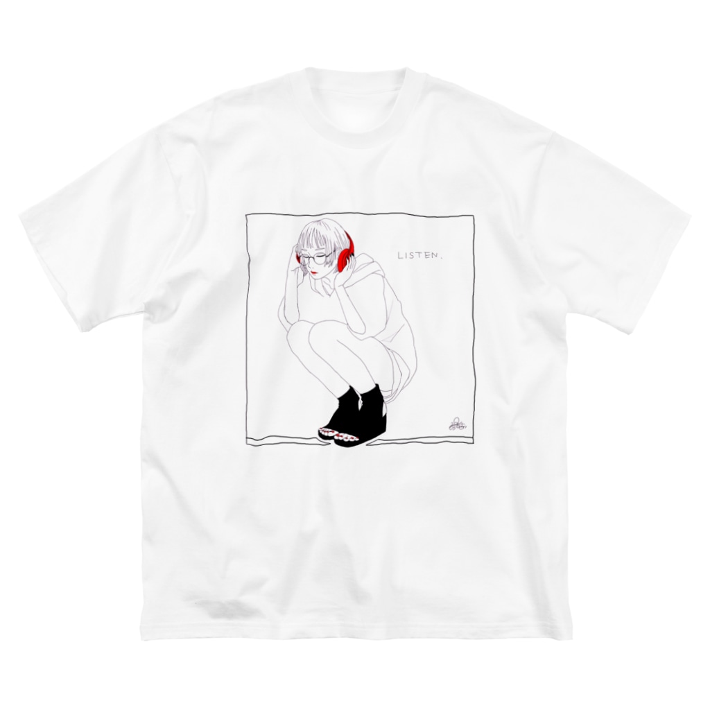 竹条いちいのLISTEN Big T-Shirt