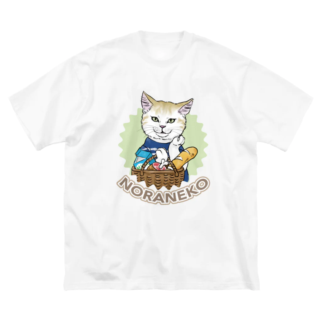 noraneko_storeのお買い物猫 Big T-Shirt