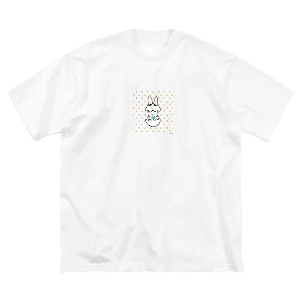 WORDMAN　SHOPのたまごドットからうさぎ誕生？うさぎビッグ！！！ ビッグシルエットTシャツ