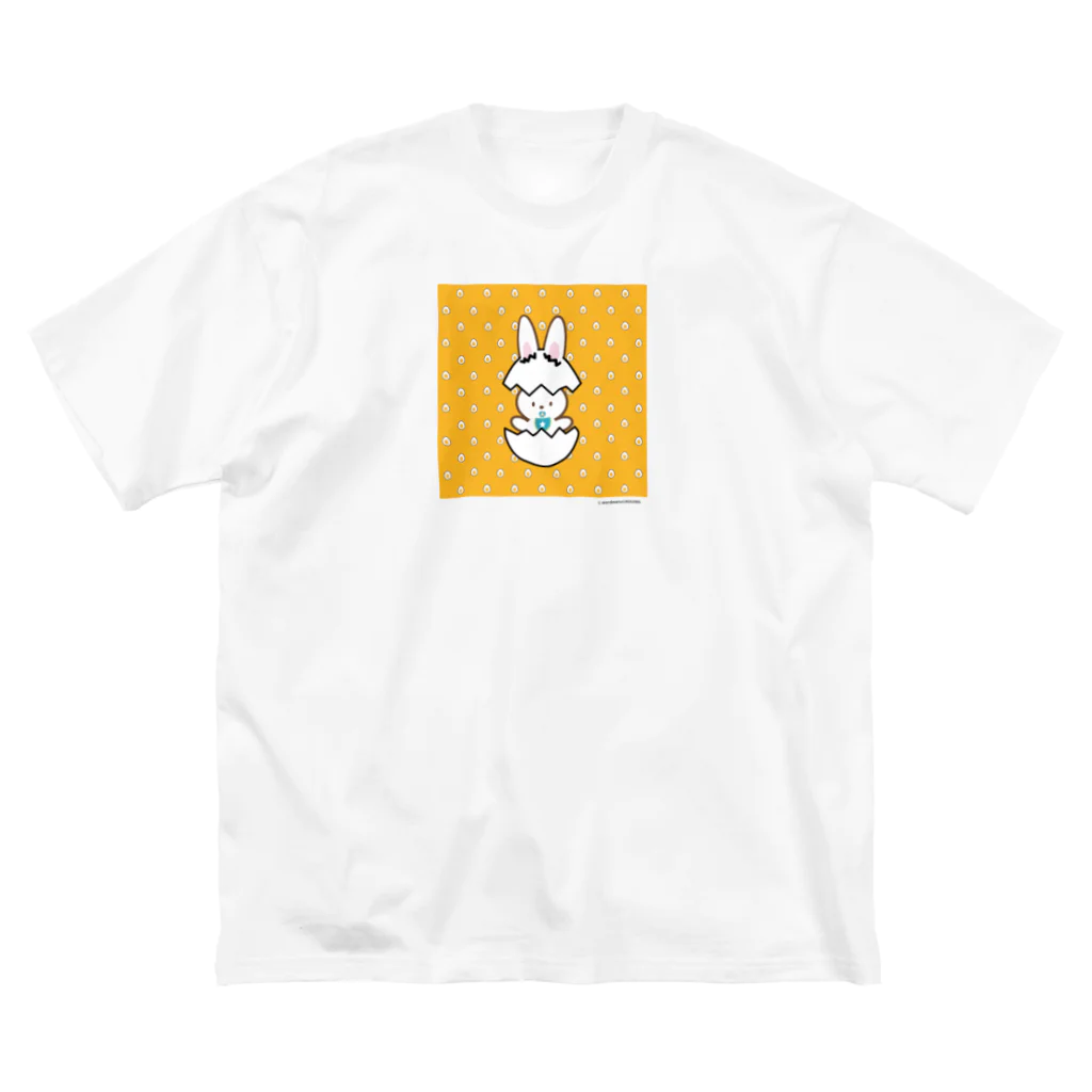 WORDMAN　SHOPのたまごドットからうさぎ誕生？うさぎビッグオレンジ！！！ ビッグシルエットTシャツ