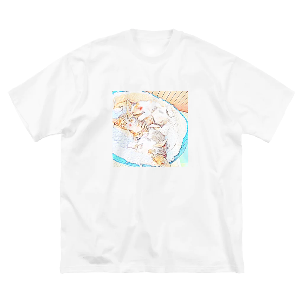 しあわせのひだまりの猫 ビッグシルエットTシャツ