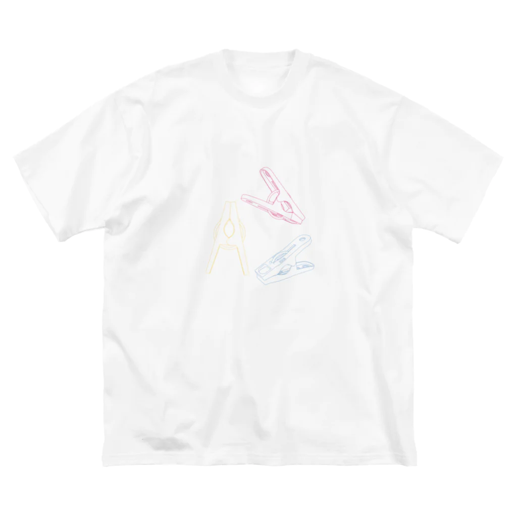 じばくの洗濯バサミ ビッグシルエットTシャツ