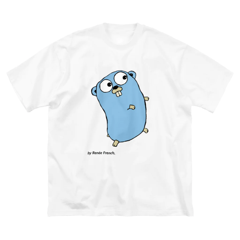 pyon4pyonのBlue Gopher くん ビッグシルエットTシャツ