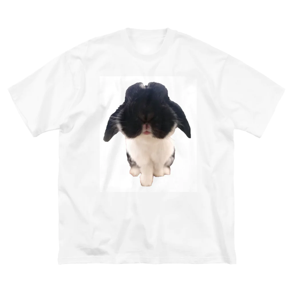 マグ🐰すもも🐰ママン(すもも)の白黒うさぎのマグ ビッグシルエットTシャツ