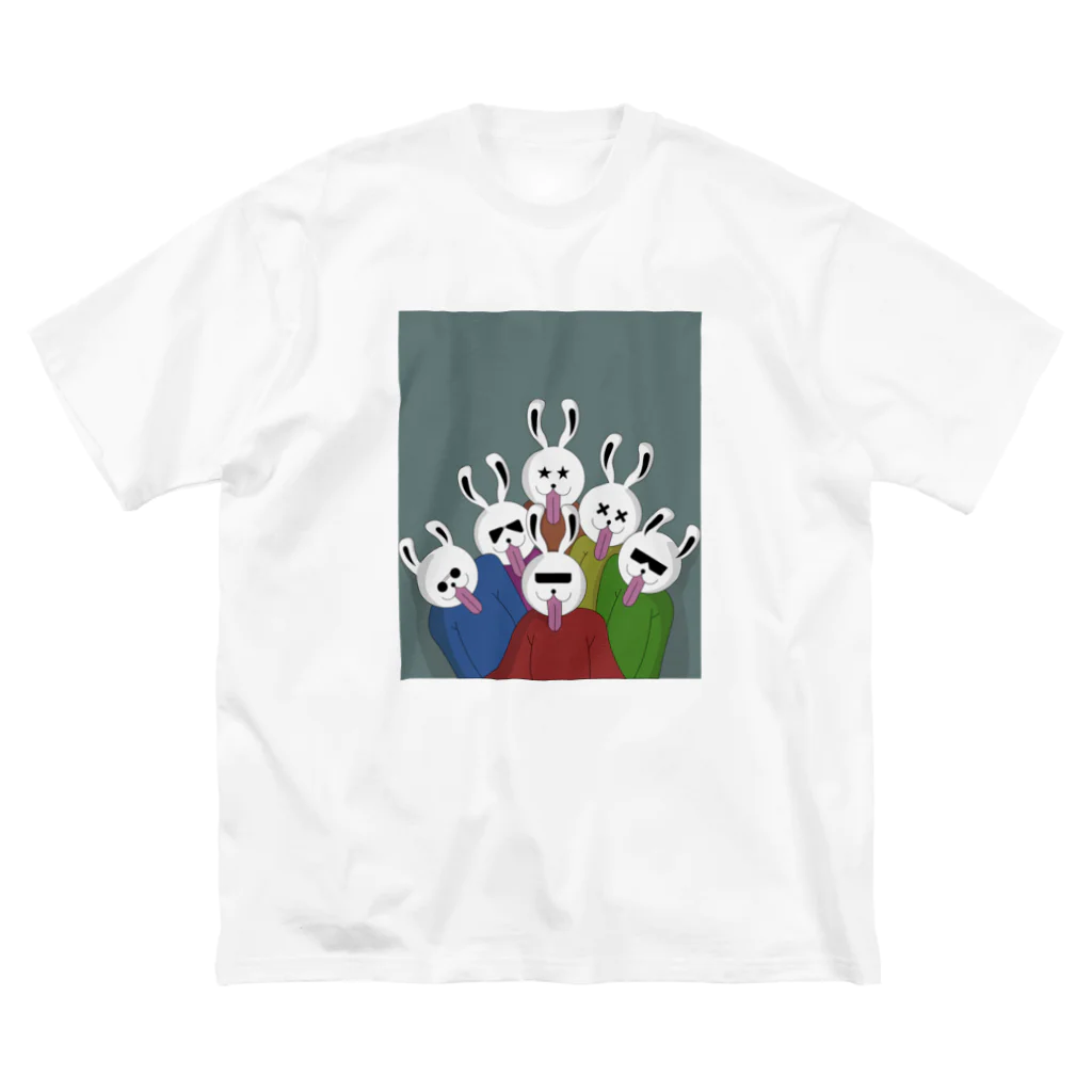 gaga rabbit｜ガガラビットのgaga rabbit (sextuplets rabbit) ビッグシルエットTシャツ