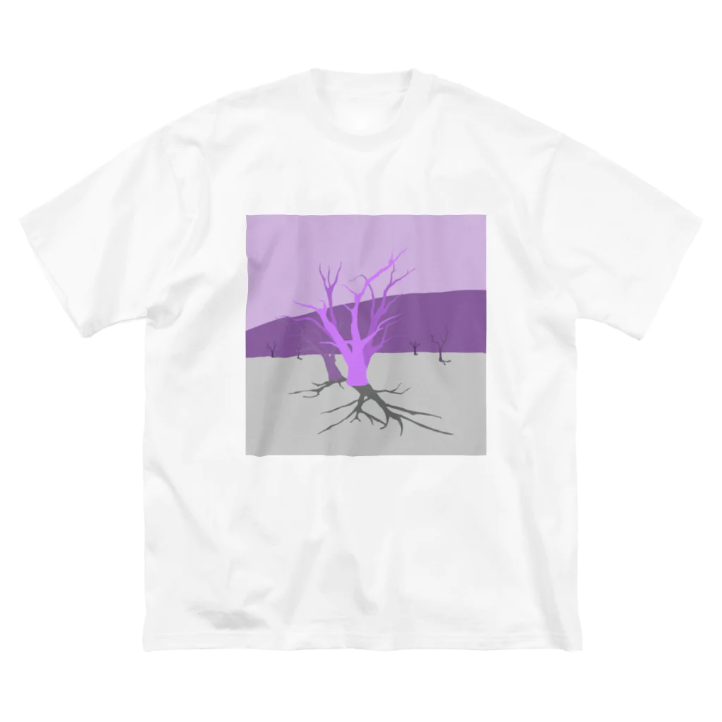 Niebuhrのdead vlei purple ビッグシルエットTシャツ