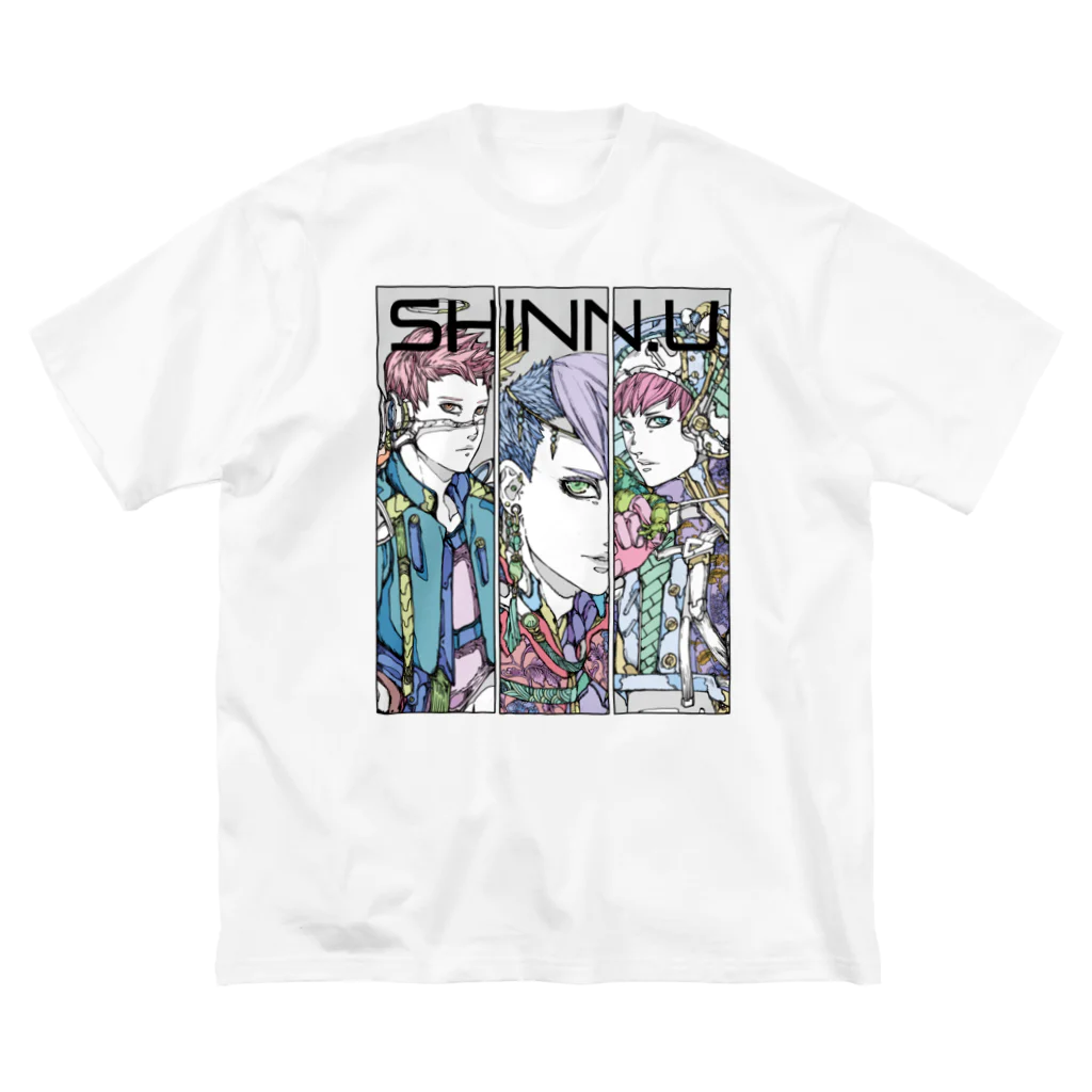 SHINN.U ONLINEのSANNIN（ロゴ黒） ビッグシルエットTシャツ