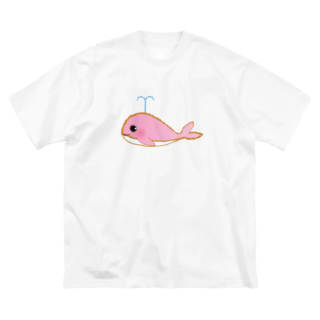 chicodeza by suzuriのピンククジラ ビッグシルエットTシャツ