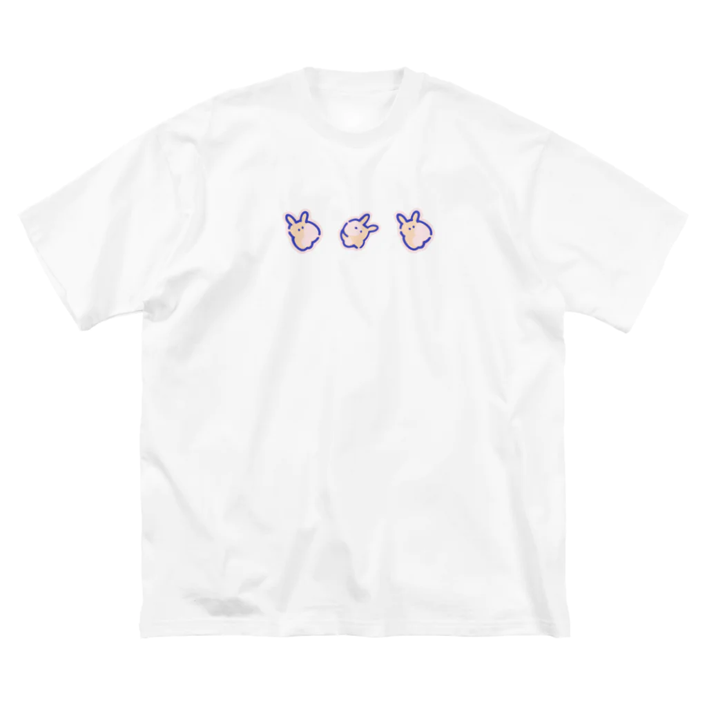 pokori-pokopokoのポップコーンうさぎ ビッグシルエットTシャツ