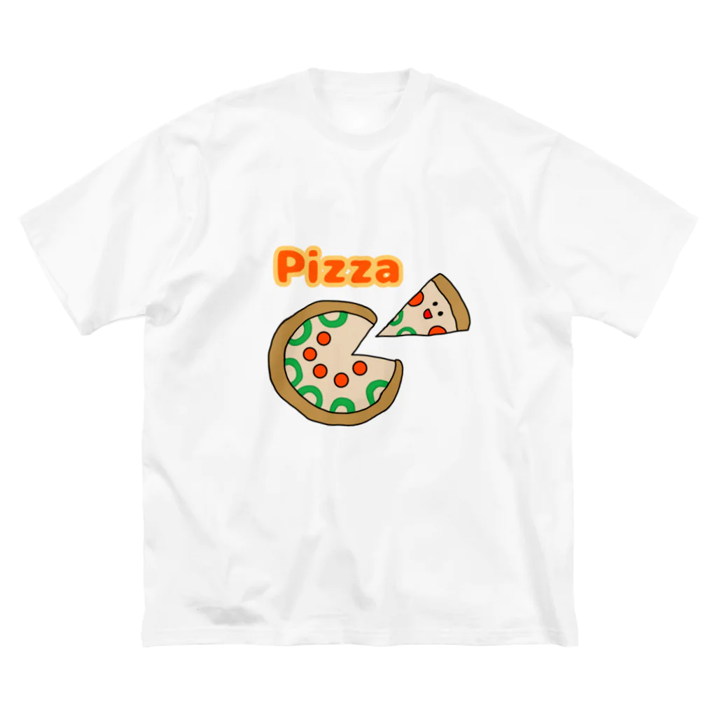 mocha_jasmine_shopの美味しいピザが食べたいな ビッグシルエットTシャツ