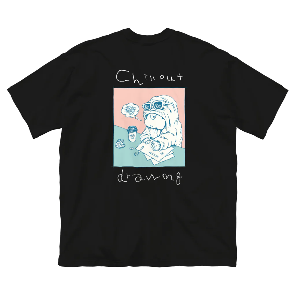 MORIの【ロゴ白色】chillout drawing ビッグシルエットTシャツ
