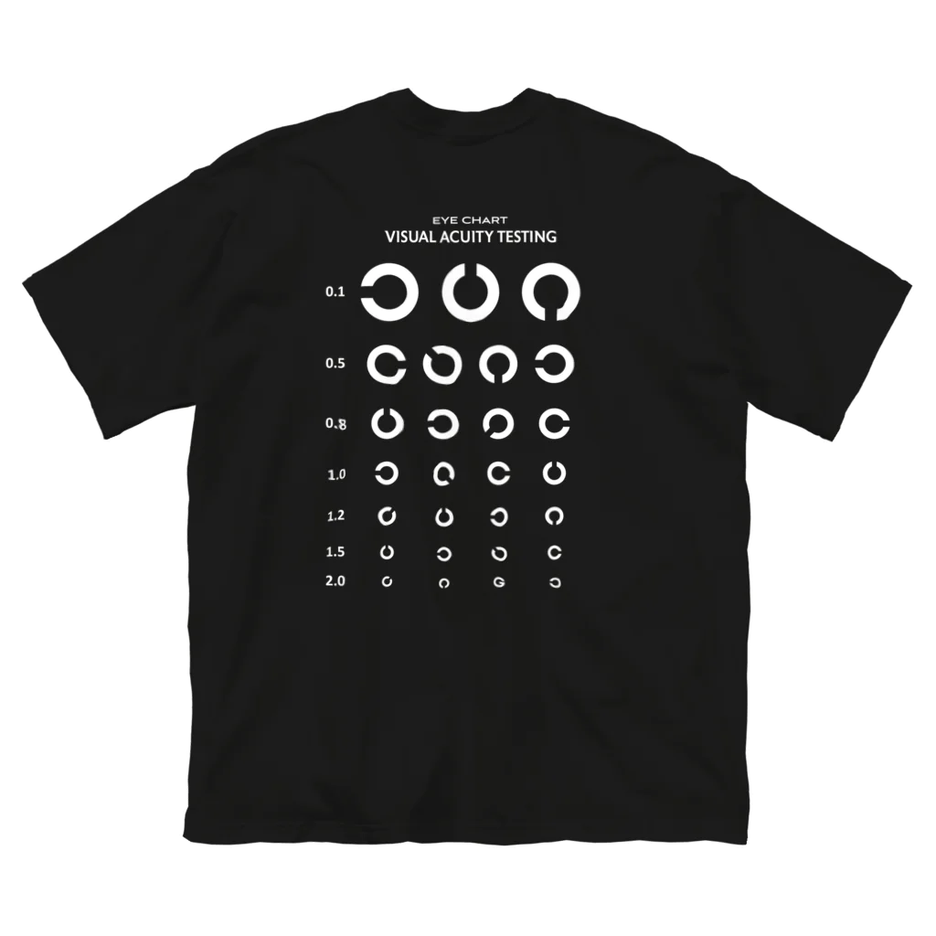 スタンダードTシャツ800円引き！4月29日(月)23時59分まで！！★kg_shopの[★バック] Visual Acuity Testing [ホワイト] ビッグシルエットTシャツ