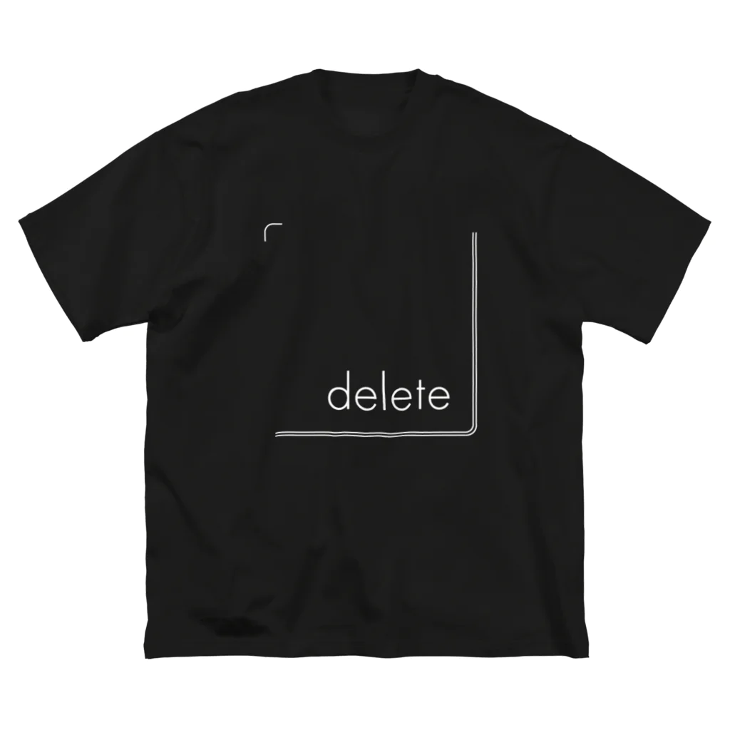 文字と写真と意匠のdelete（白文字） ビッグシルエットTシャツ