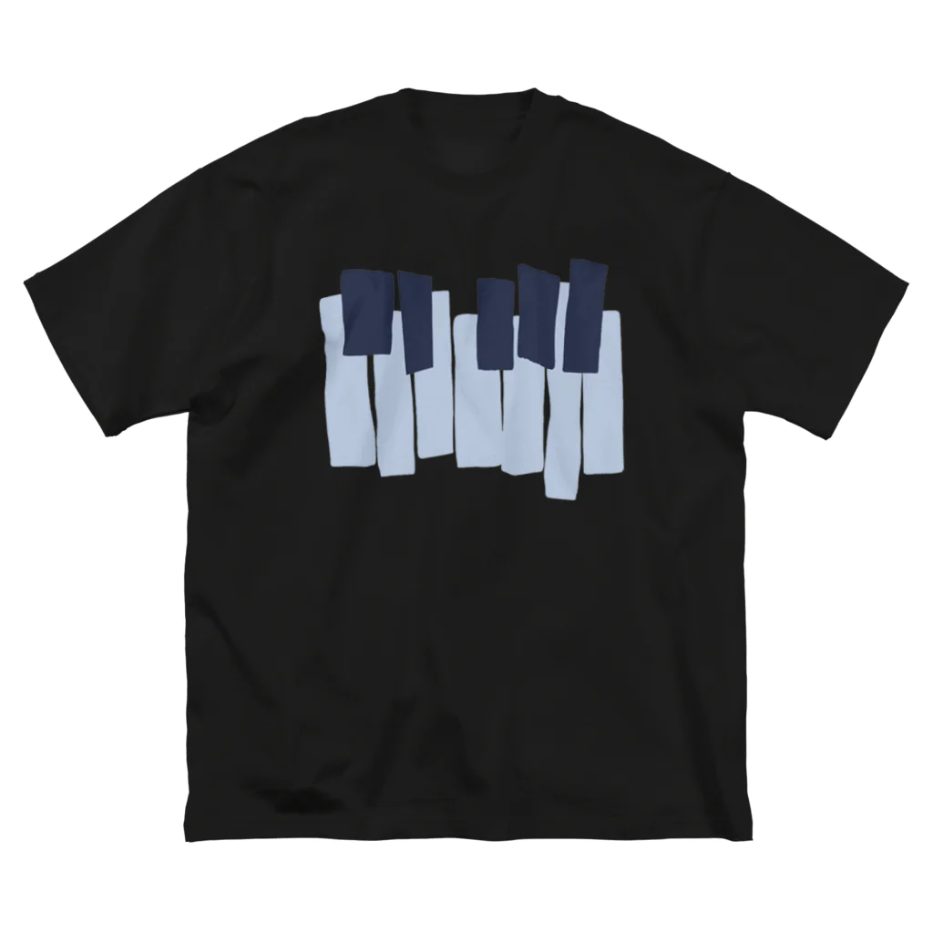 Naa Piano Music (ピアノデザインコレクション)のブルーピアノ(大) ビッグシルエットTシャツ