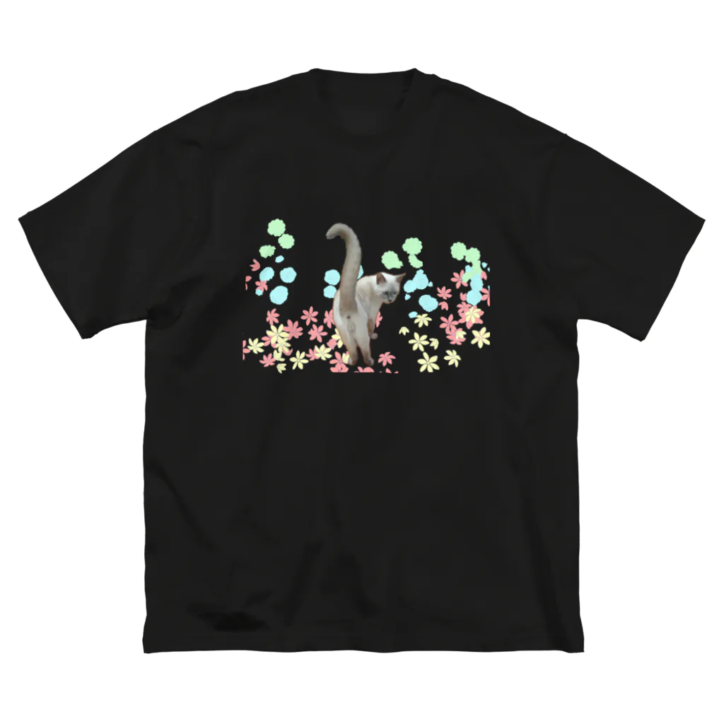 テンちゃんの店のてんちゃんのＴシャツ お花柄 ビッグシルエットTシャツ