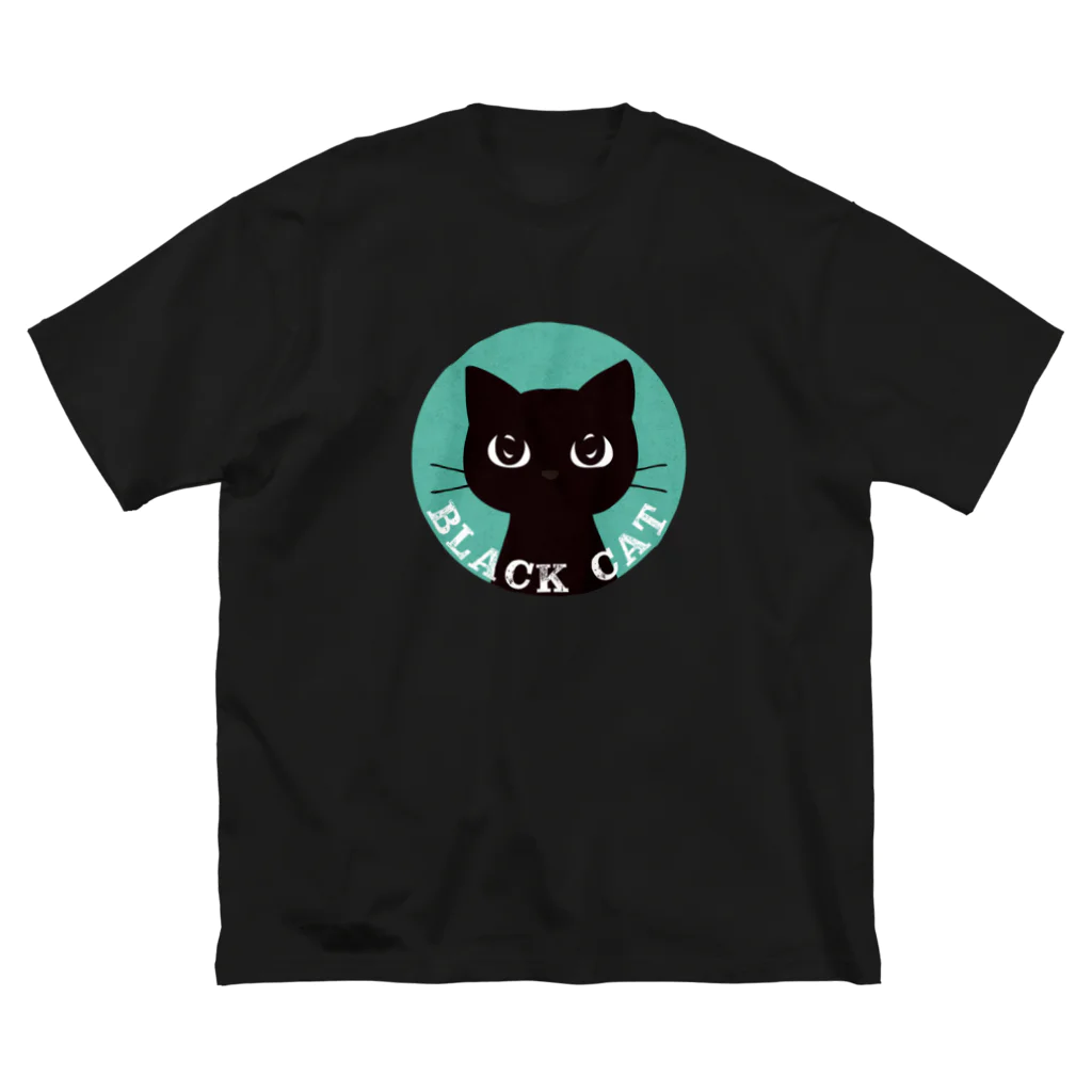 あずき缶のBLACK CAT ビッグシルエットTシャツ