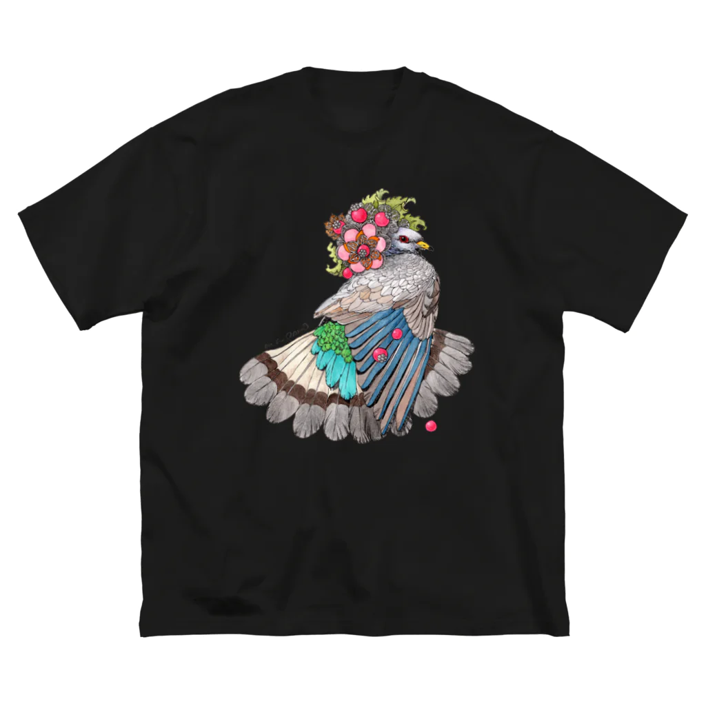 萩岩睦美のグッズショップのビッグＴ　ハト　カラー 루즈핏 티셔츠